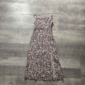 American Eagle Outfitters Floral Front Slit Midi Dress